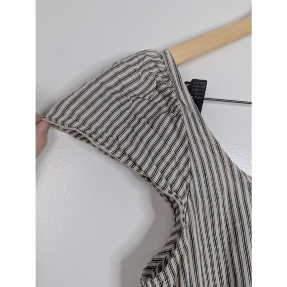 THE GREAT. Striped Midi Dress in Black and White - Picture 6 of 10